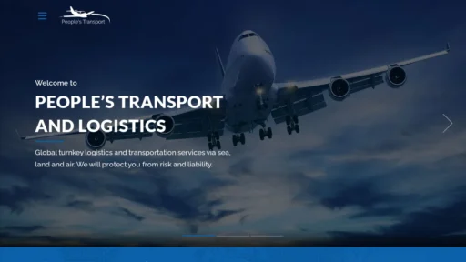 A screenshot of Peoplestransportandlogistics.com