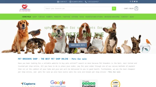 A screenshot of Petbreeders.shop