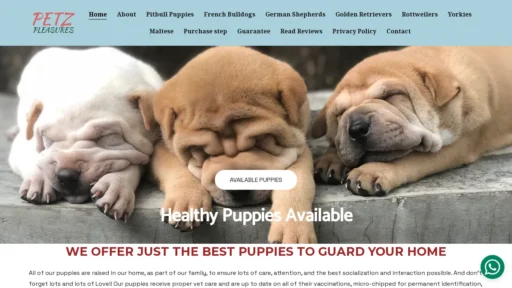 A screenshot of Petspleasures.co.za