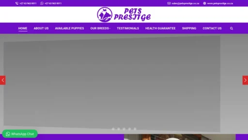 A screenshot of Petsprestige.co.za