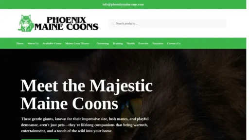 A screenshot of Phoenixmaincoons.com
