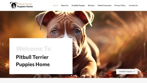 A screenshot of Pitbullterrierpuppieshome.com
