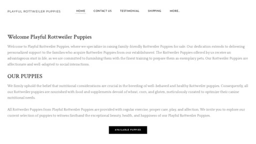 A screenshot of Playfulrottweilerpuppies.com