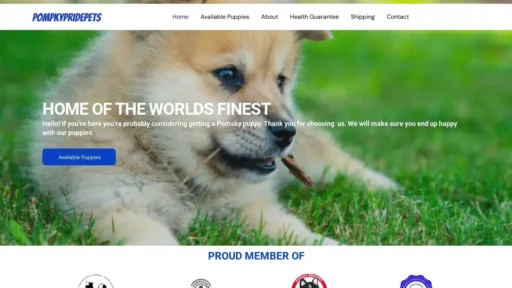A screenshot of Pomskypridepets.com