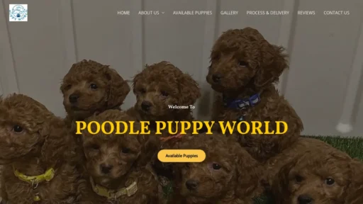 A screenshot of Poodlepuppyworld.com