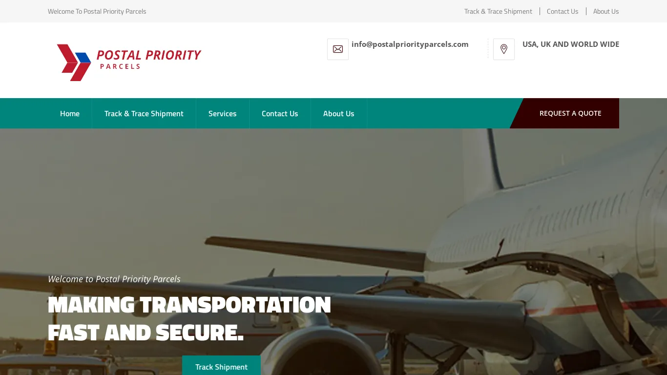 is postalpriorityparcels.com legit? screenshot