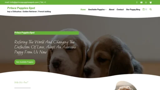 A screenshot of Princepuppiesspot.com
