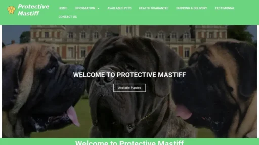 A screenshot of Protectivemastiff.com