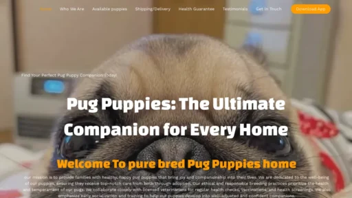 A screenshot of Purebredpugpuppiesforsale.me