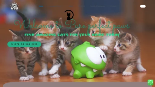 A screenshot of Pureperfectpaws.com
