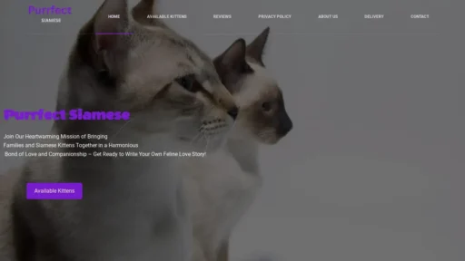 A screenshot of Purrfectsiamese.com