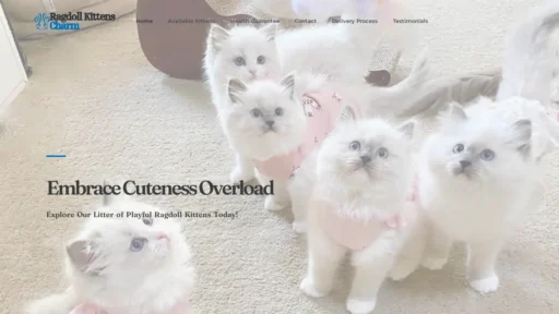 A screenshot of Ragdollkittenscharm.com