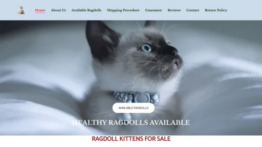 A screenshot of Ragdollkittenshub.com
