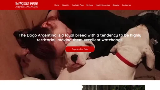 A screenshot of Rangersdogoargentinohome.com