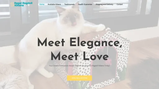 A screenshot of Regalragdollkittens.com
