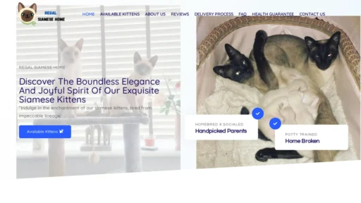 A screenshot of Regalsiamesehome.com