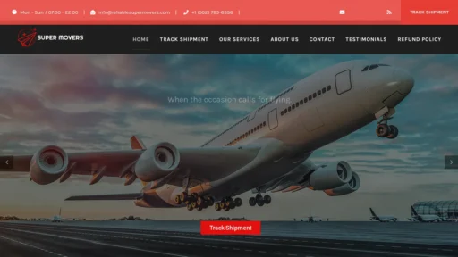 A screenshot of Reliablesupermovers.com