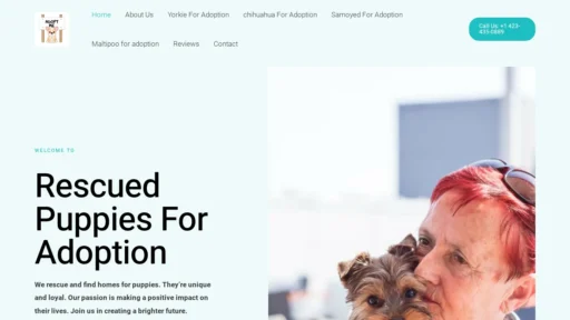 A screenshot of Rescuedpuppiesforadoption.com