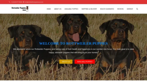 A screenshot of Rottweilerpuppiesusa.com
