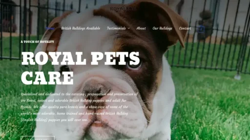A screenshot of Royalpetscare.com