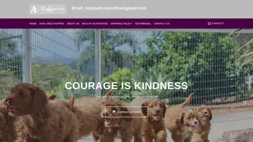 A screenshot of Rubyparkcavoodle.com