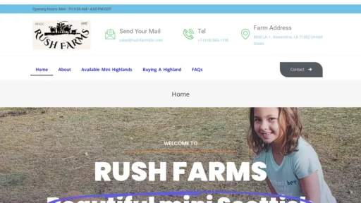 A screenshot of Rushfarmsllc.com