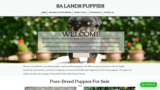 A screenshot of Salandspuppies.co.za