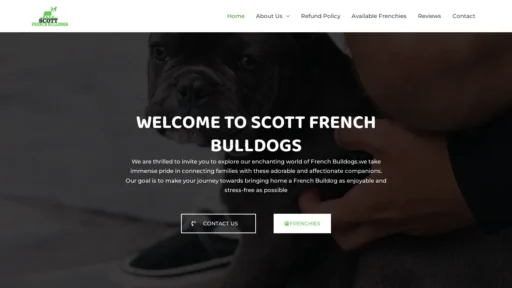 A screenshot of Scottfrenchbulldogs.com
