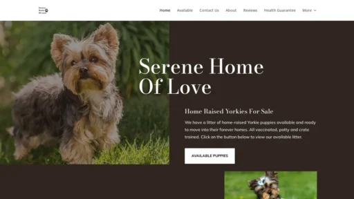 A screenshot of Serenehomeoflove.com
