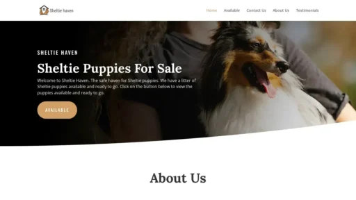 A screenshot of Sheltiehaven.com