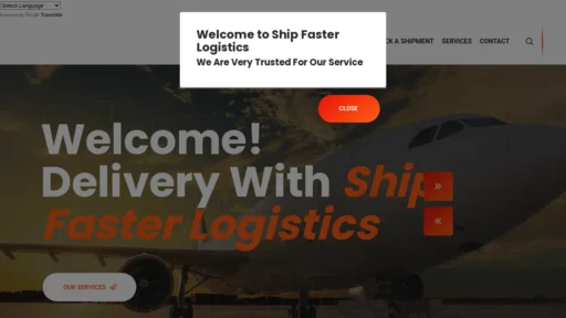 A screenshot of Shipfasterlogistics.com