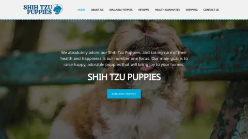 A screenshot of Shitzhupuppies.com