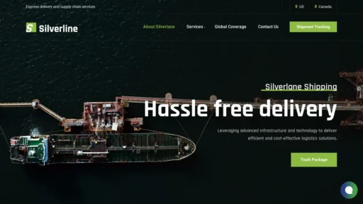 A screenshot of Silverlaneshipping.com