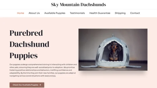 A screenshot of Skymountaindachshunds.com