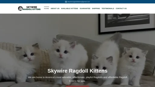 A screenshot of Skywireragdollkittens.com