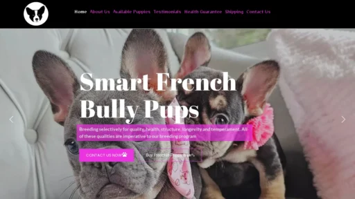 A screenshot of Smartfrenchbullypups.com