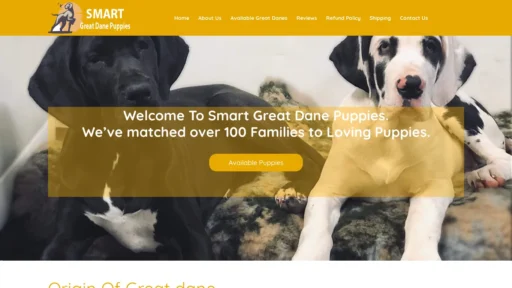 A screenshot of Smartgreatdanepuppies.com