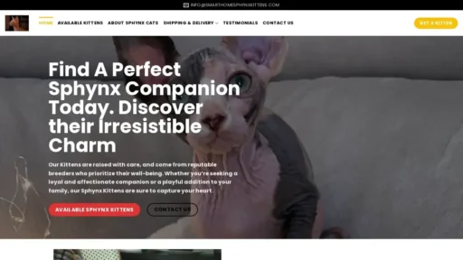 A screenshot of Smarthomesphynxkittens.com