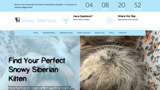 A screenshot of Snowysiberians.com