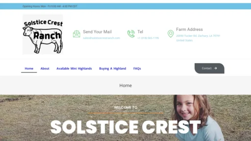A screenshot of Solsticecrestranch.com