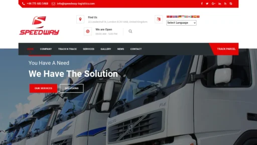A screenshot of Speedway-logistiics.com