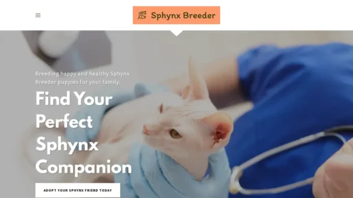 A screenshot of Sphynx-breeder.com