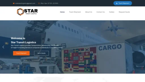 A screenshot of Startransitlogistics.com