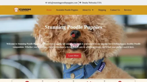 A screenshot of Stunningpoodlepuppies.com