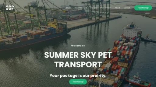 A screenshot of Summerskypettransports.com