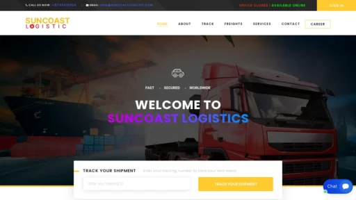 A screenshot of Suncoastlogistic.com