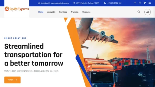 A screenshot of Swift-expresslogistics.com