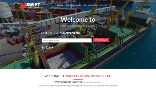 A screenshot of Swiftcourierslogistics.com