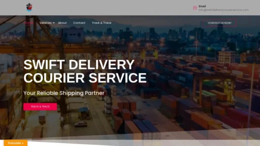 A screenshot of Swiftdeliverycourierservice.com