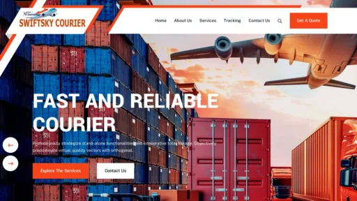 A screenshot of Swiftskycourier.com